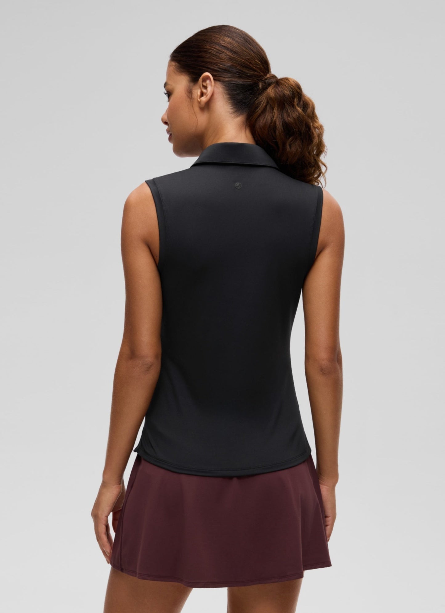 Hip Length Slim Fit Sleeveless Polo