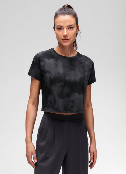 Pima Cotton Crew Neck Cropped Short Sleeve