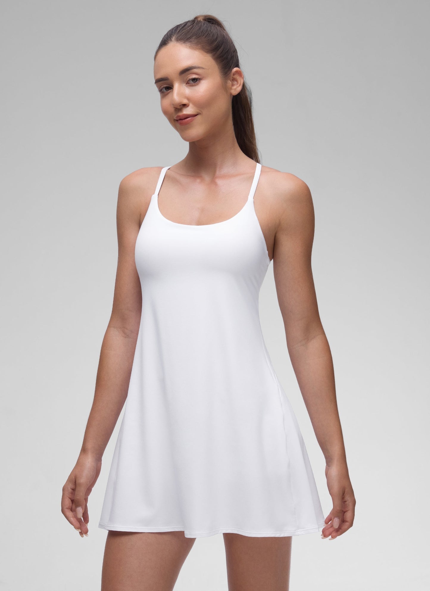 Feathery-Fit Drapey Built in Bra Liner Dress