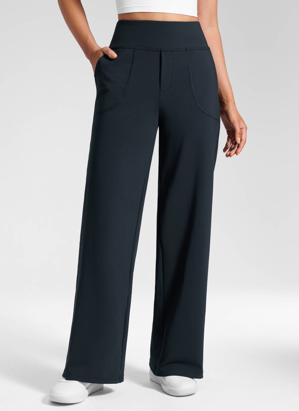 Wide Leg Faux Fly Pocket Pant 30"