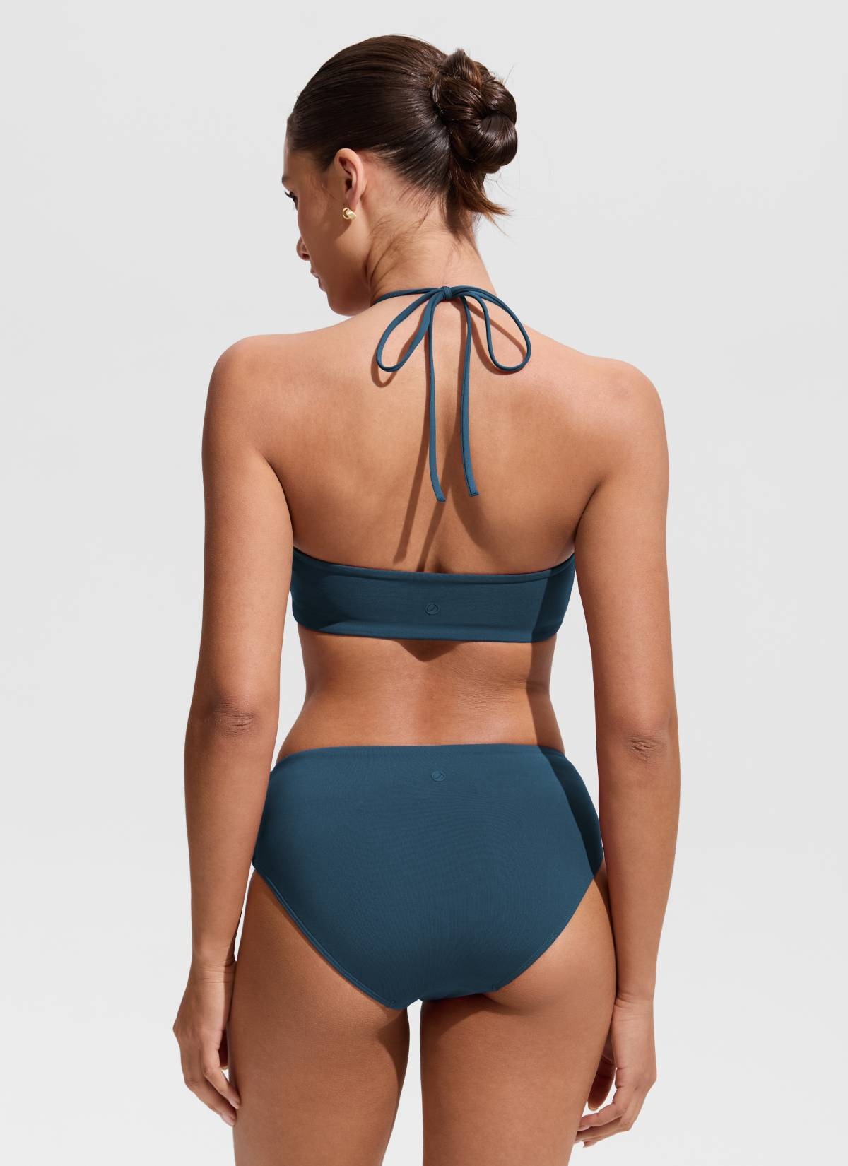 Halter Crewneck Self Tie Bikini Top