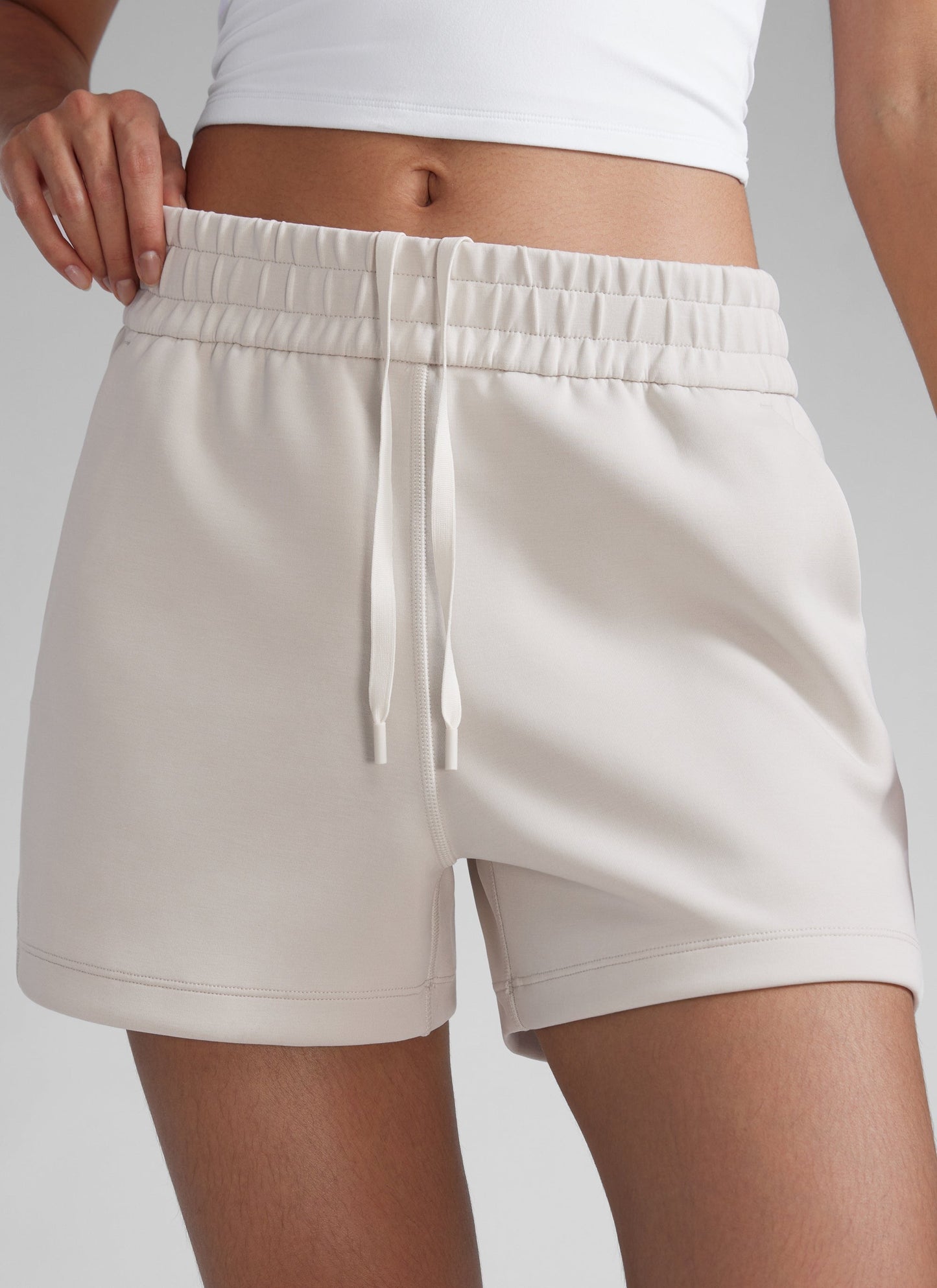 SoftAura Drawstring Pocket Sweat Shorts 4”
