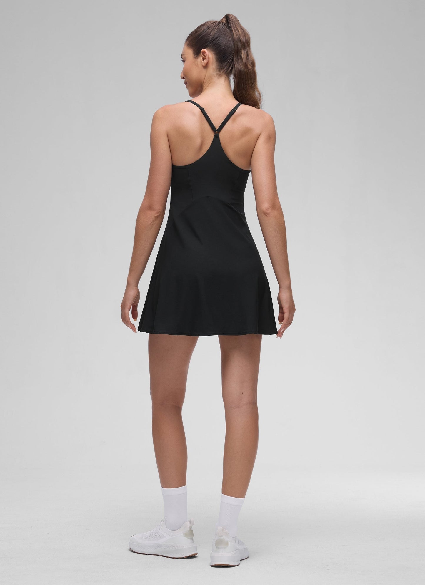 Feathery-Fit Drapey Built in Bra Liner Dress