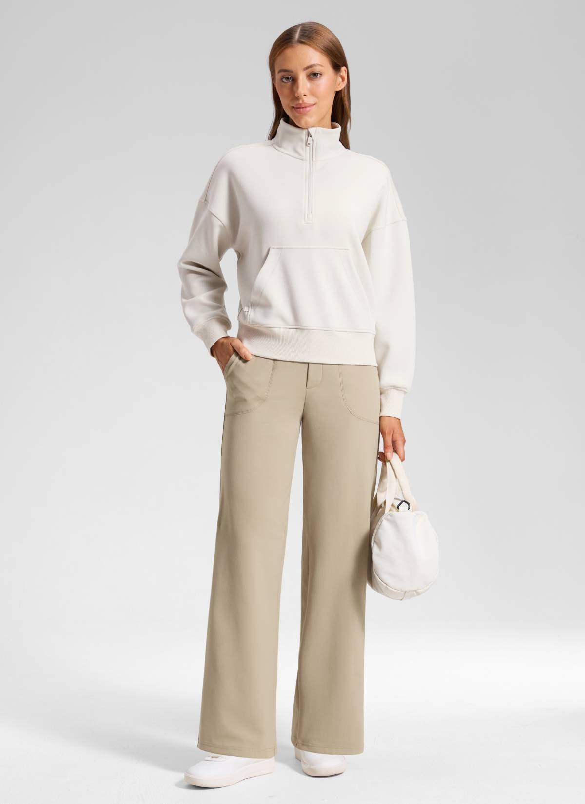 Wide Leg Faux Fly Pocket Pant 30"