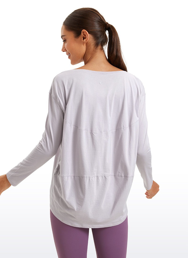 Pima Cotton Boat Neck Long Sleeve