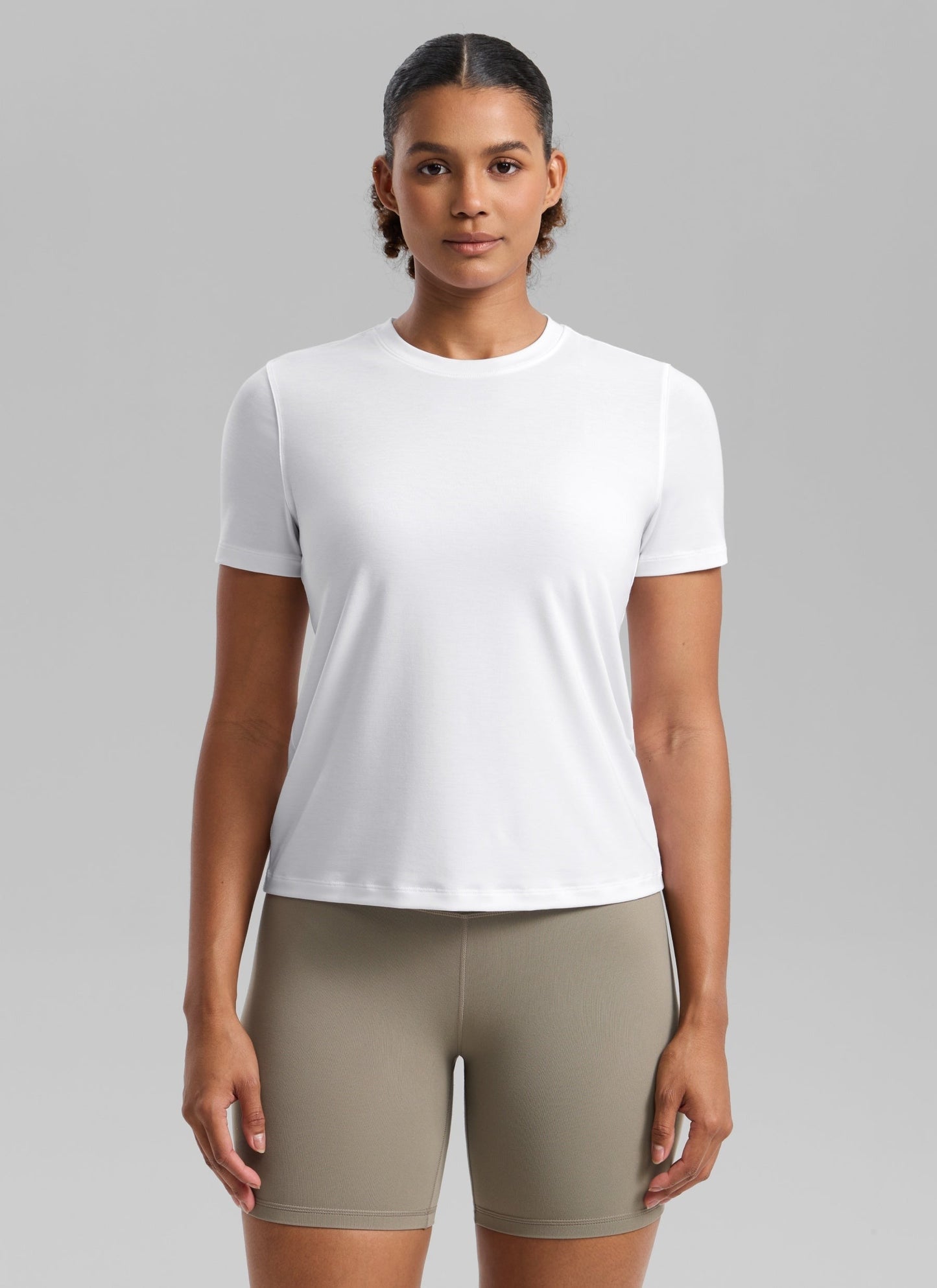 Quick Dry Crewneck Hip Length Short Sleeve