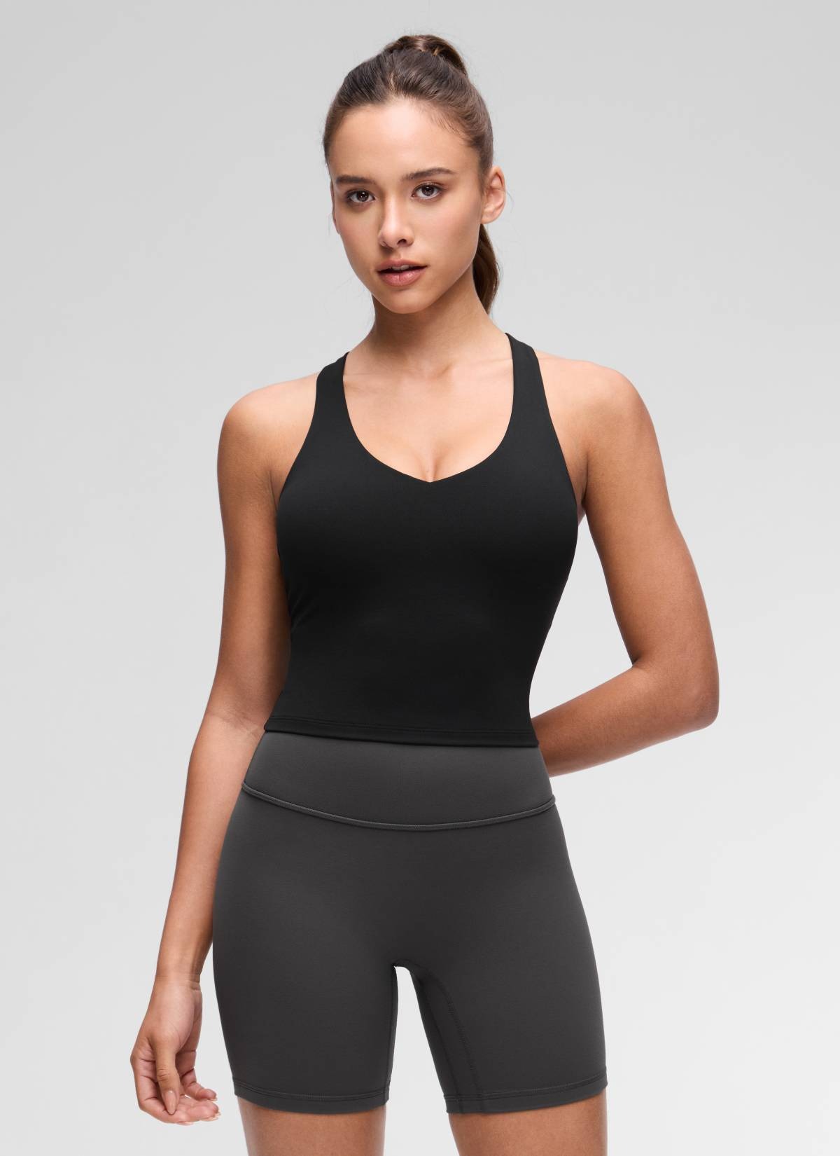 Butterluxe V Neck Racerback Shelf Bra Tank
