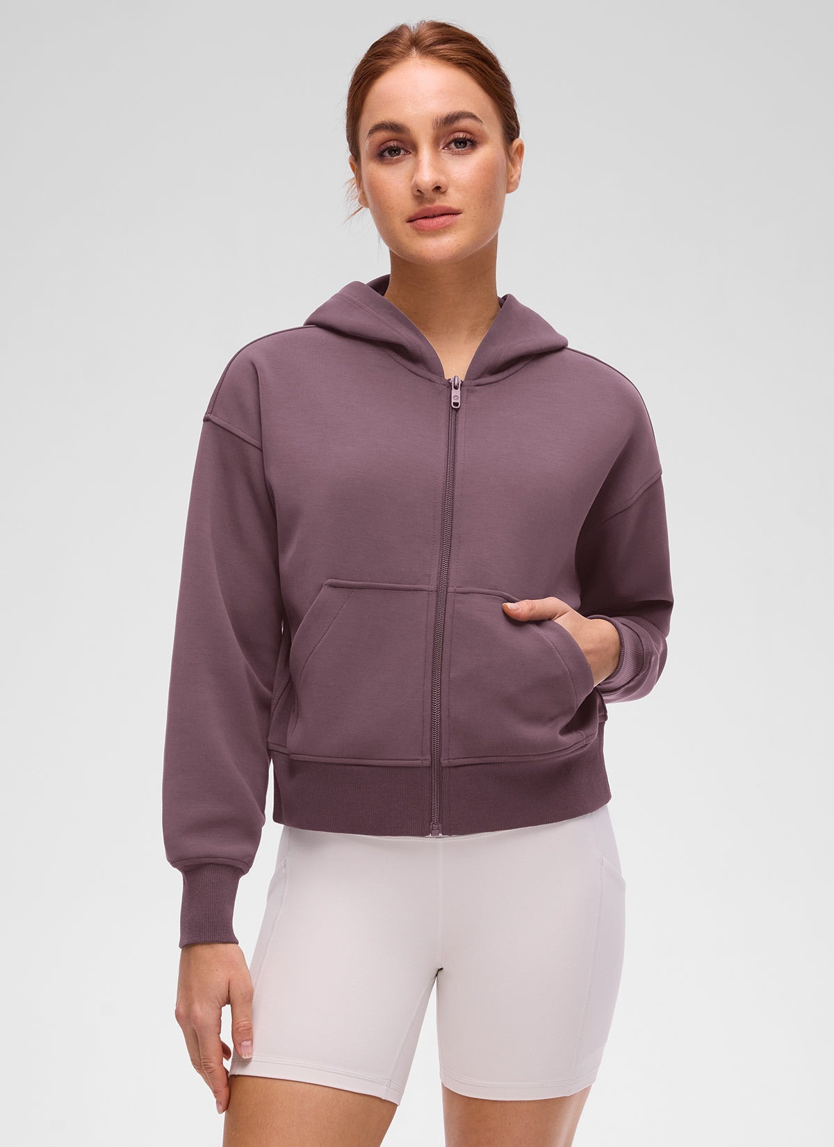 SoftAura Full Zip Waist Length Hoodie